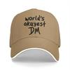 Washed Mens Baseball Cap Worlds Okayest DM Trucker Snapback Caps Dad Hat DnD Game Golf Hats