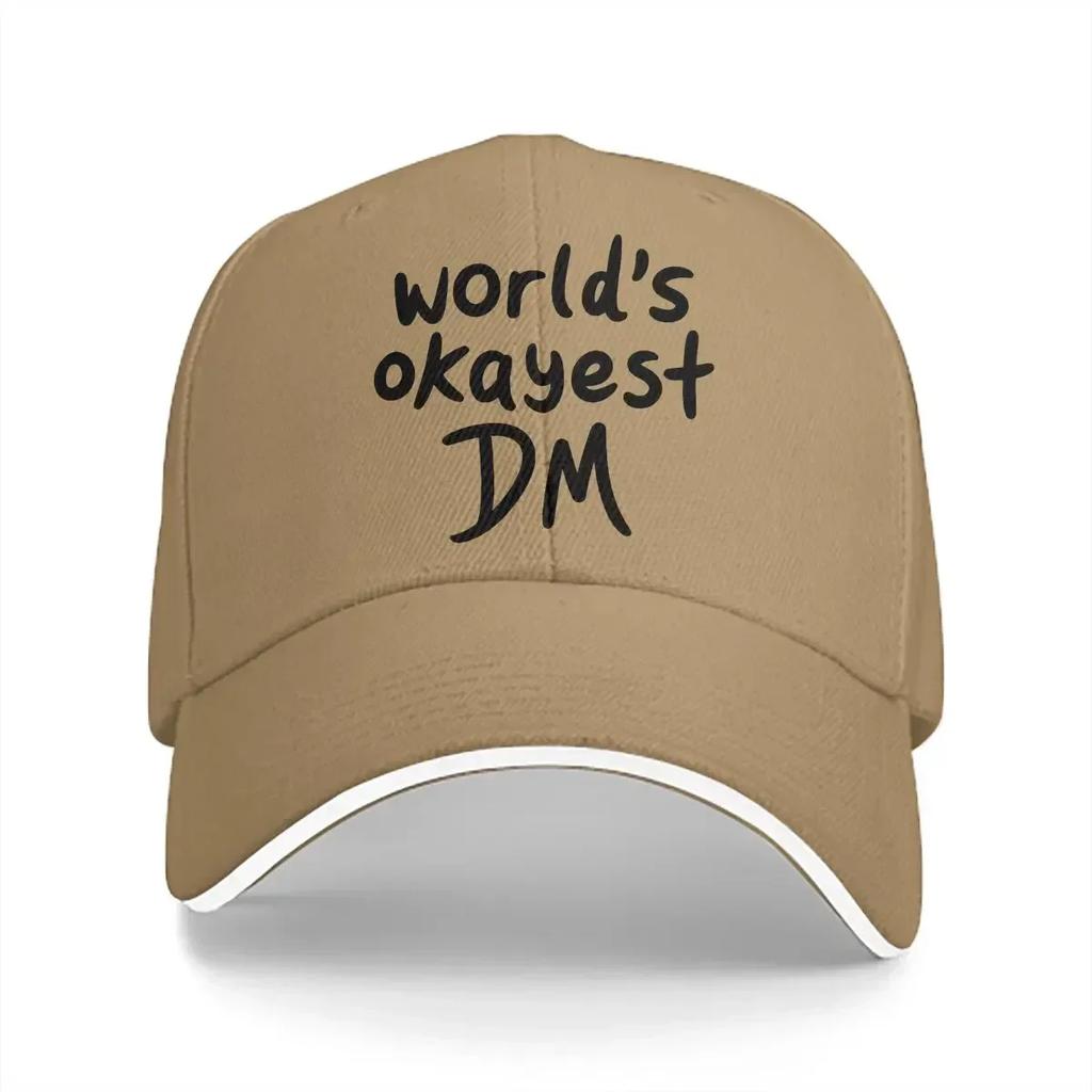 Washed Mens Baseball Cap Worlds Okayest DM Trucker Snapback Caps Dad Hat DnD Game Golf Hats