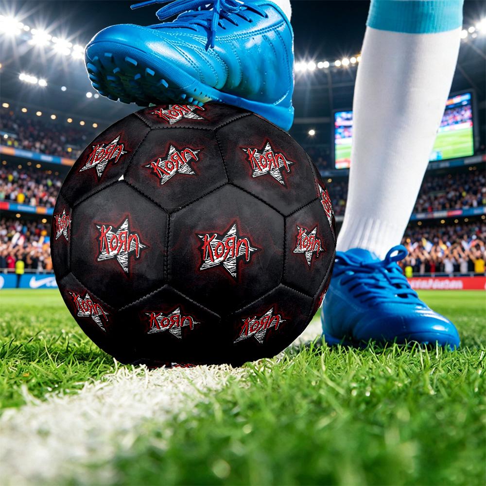 Korn Print Standard Size 5 Soccer Ball Durable Shock?Absorbing Ball For Training Match Outdoor Play