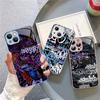 Cool Black Graffiti For iPhone 14 13 12 Mini 11 Pro XS Max X XR 14 Plus Tempered Glass Cover