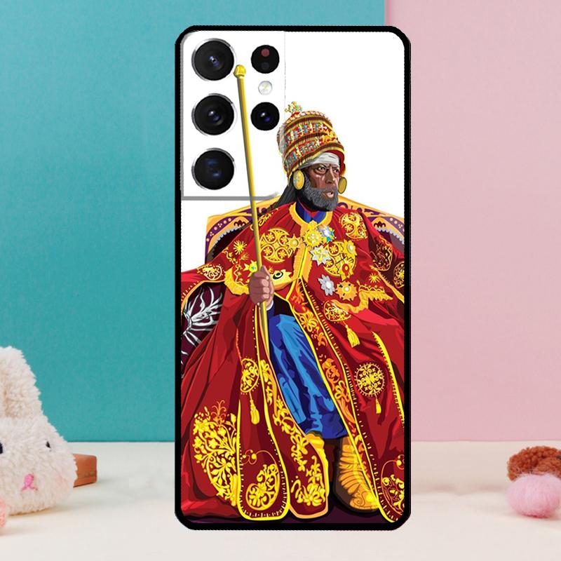 Emperor Menelik Ii Of Ethiopia Adwa Phone Case For Samsung Galaxy S25 S23 S22 S21 Ultra S9 S10 S20 Plus S24 FE Funda Cover Shell
