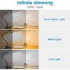 Flexible Gooseneck LED Reading Book Light with Clamp, 3 Color Temperature Circular Night Lamp for Bedside Travel Office