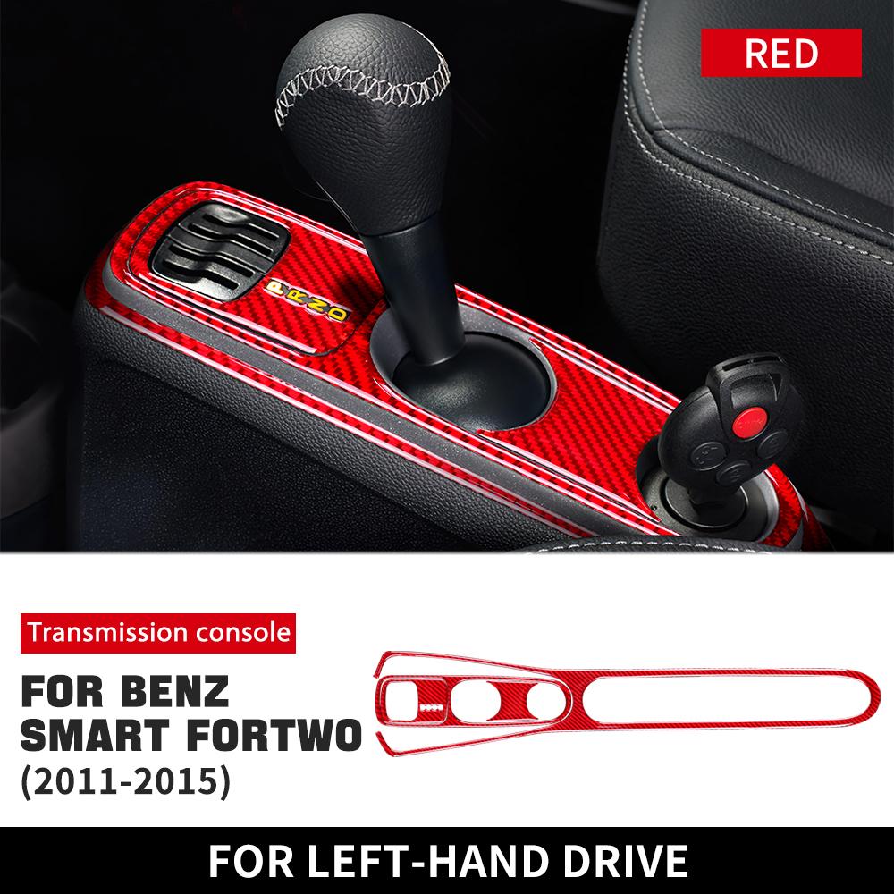 Real Soft Carbon Fiber Sticker for Mercedes Benz Smart 451 Fortwo 2011 2012 2013 2014 2015 Gear Shift Panel Frame Accessories