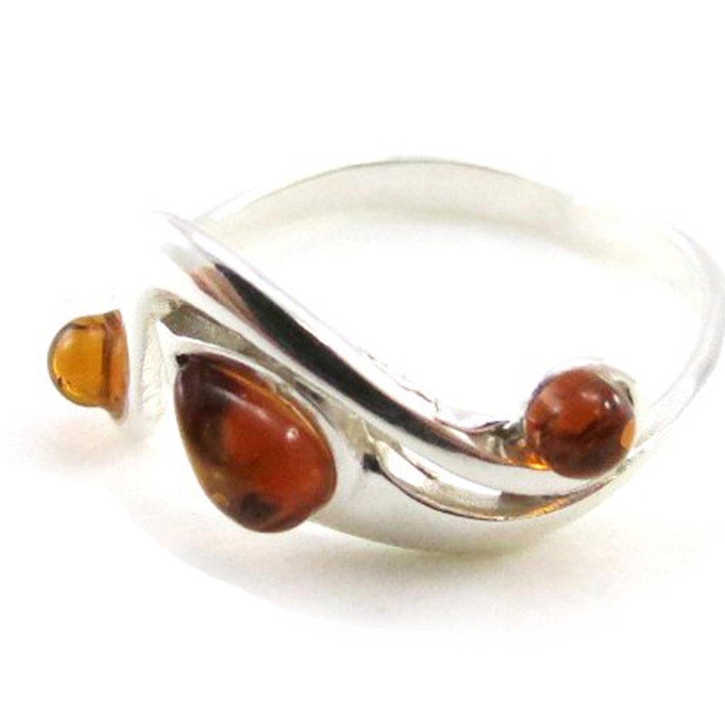 Silver Ring 'Inspiration' Silver Amber (rhodium) - 20x10 Mm