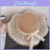 Summer Straw Hat With Lace Trim For Women Sun Protection Breathable Beach Hat For Vacation And Outdoors