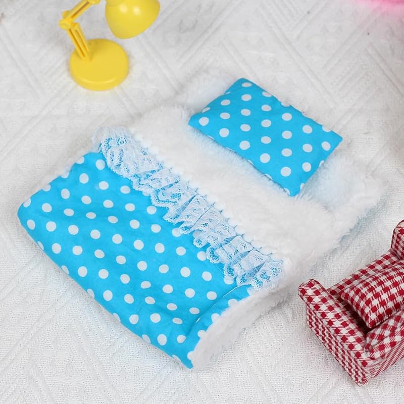 17cm Macaron labufu Doll Clothes Good Night Bedding Set Blanket Sheet and Pillow Pajamas Set Cozy Little Home Gifts for People