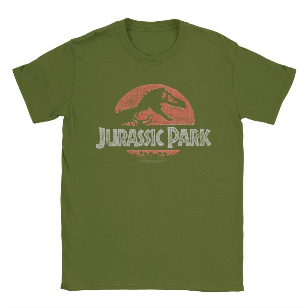 Jurassic Park T Shirts Men Cotton Vintage T-Shirts Crew Neck  Tees Short Sleeve Clothing Graphic Printed