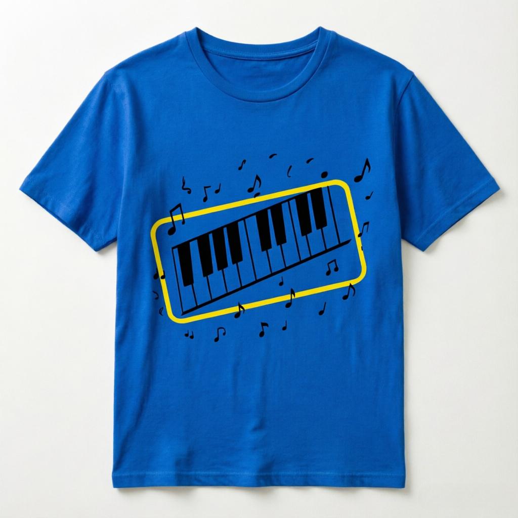 Minimalist Piano Graphic TShirt 100 Cotton Breathable Unisex Black Oversized Tee Music Themed Streetwear Top