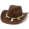 Brown Sunscreen Visor Simple Curved Brim Literary Retro Cowboy Hat Trend European and American Style Panama Straw Hat