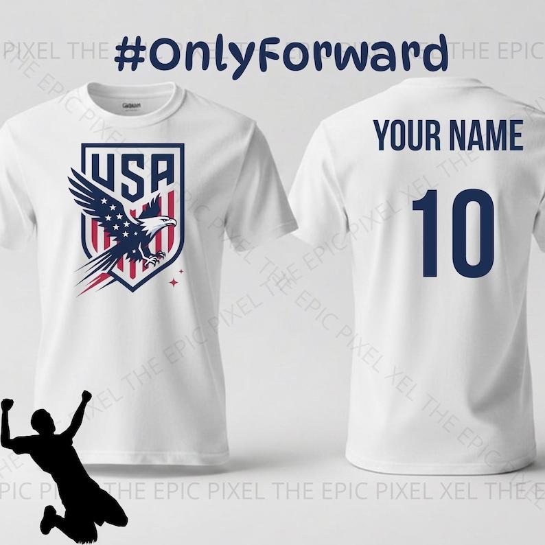 Personalized USA Football T Shirt, Custom USA 2026 World Cup T-Shirt, American Eagle Tee, Soccer Fan Shirt, Custom USMNT Apparel 2XL