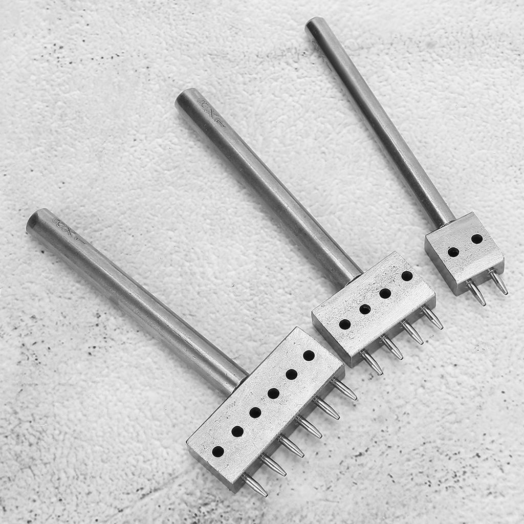 3PCS Spacing Punch Tool DIY Leather Craft Hole Punching Set Belt Hole Puncher(8mm(2+4+6) )