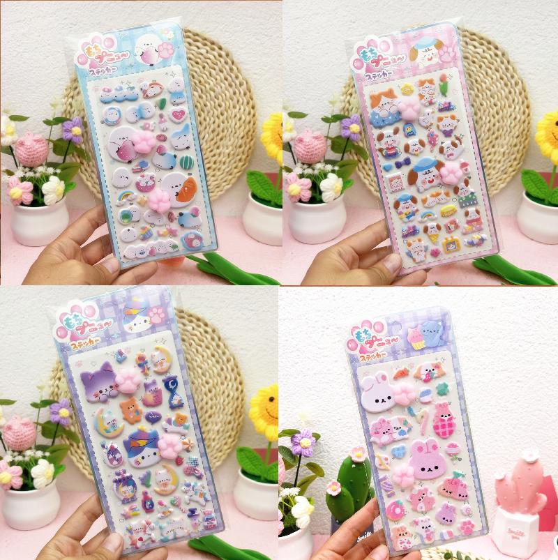 2-4pcs 3d Relief Bubble Stickers Cute Rabbit Cartoon Children Diy Stickers Phone Cases Handmade Diy Materials Sticker