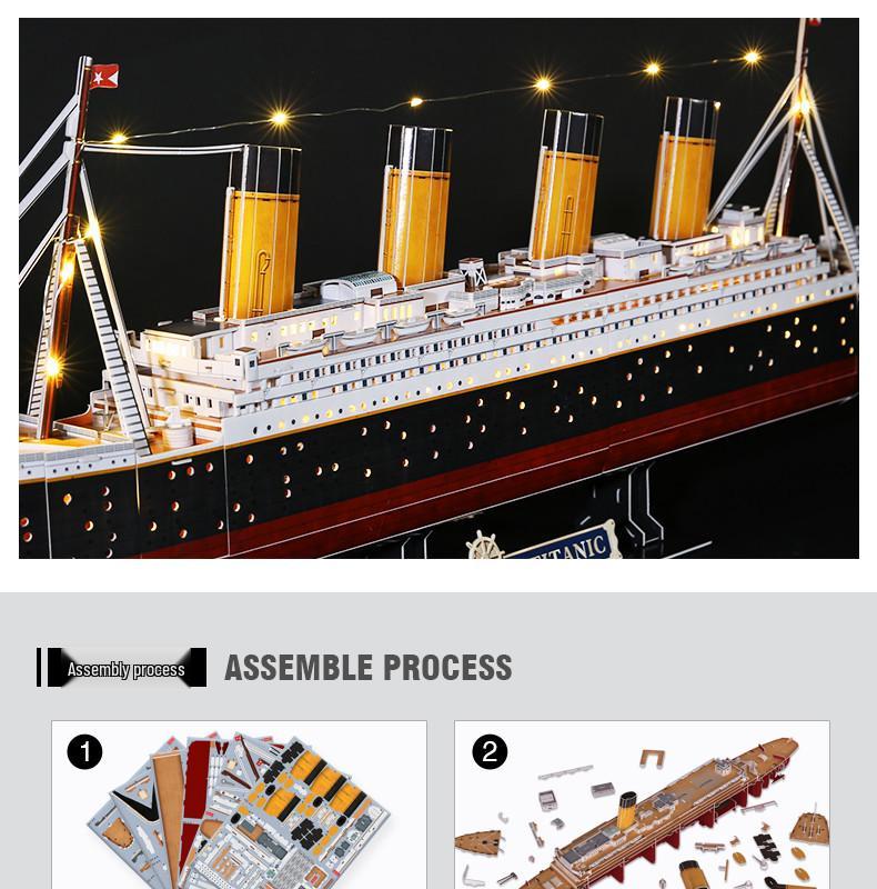 Titanic 3D Jigsaw Puzzle Ship Model - Handmade Gift for Girlfriend