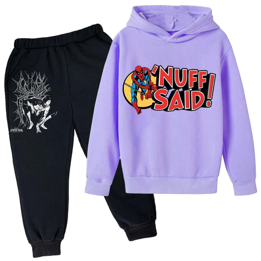 Kids Trendy Printed Pullover Hoodie and Sweatpants Set - Loose Fit Long Sleeve Casual 2 Piece Outfit