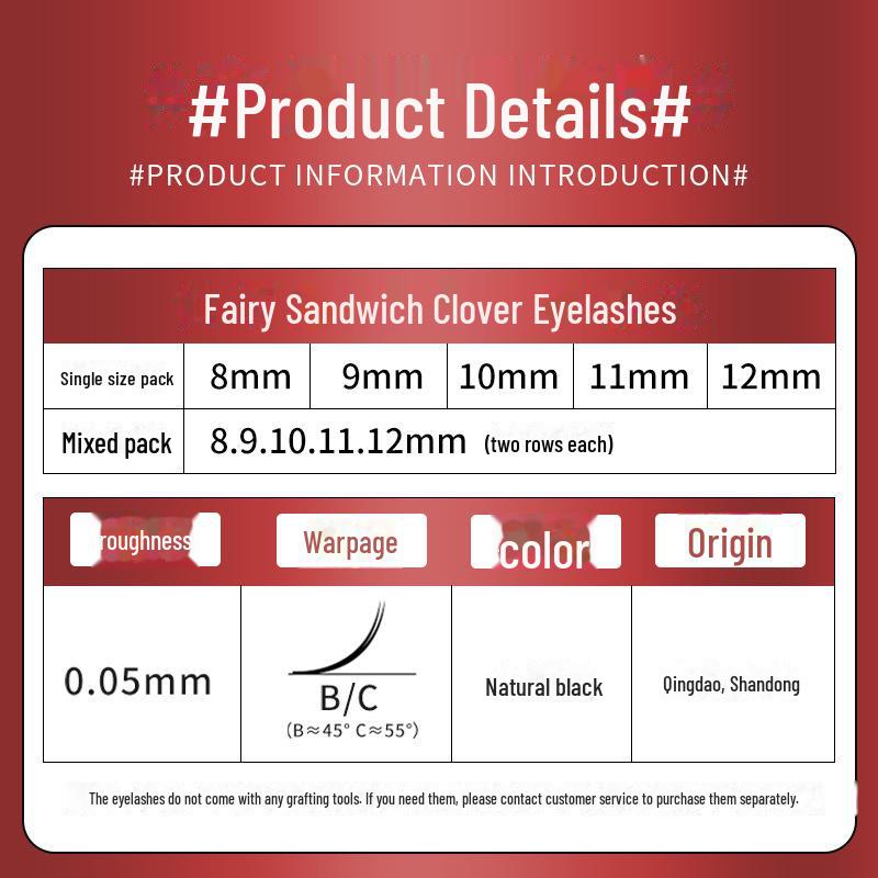 Grafted Sandwich Clover Fairy Barbie Thick Natural Soft False Eyelashes