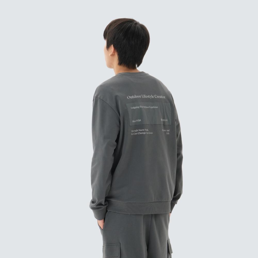 [Snowpeak] Свитшот с вышитой нашивкой Land Lettering, цвет Urban Green (S26SMFHT54) 95(M)