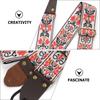 Vintage Flowers Embroidered Guitar Strap Leather Head Electric Guitar Belt  Acoustic Bass