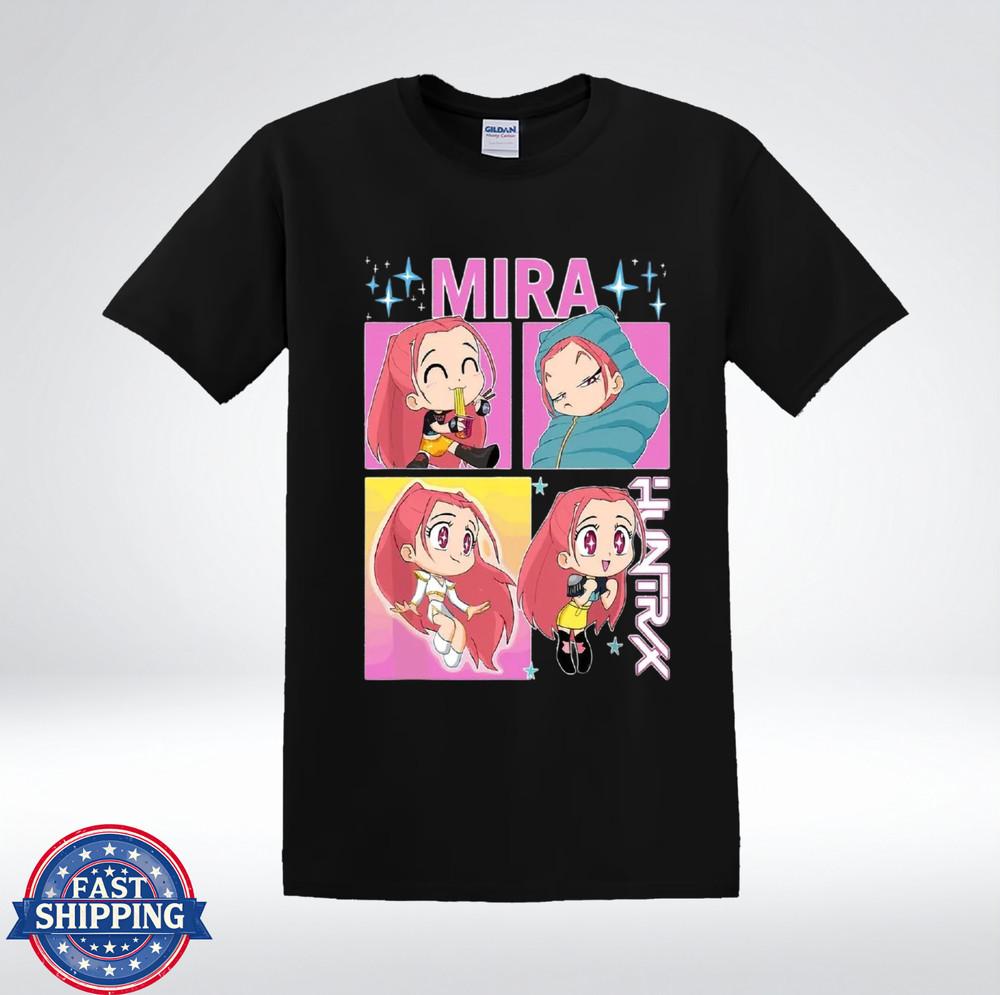 Cute Mira Chibi Character Panels Anime Girl HUNTRIX Design T-Shirt 3XL