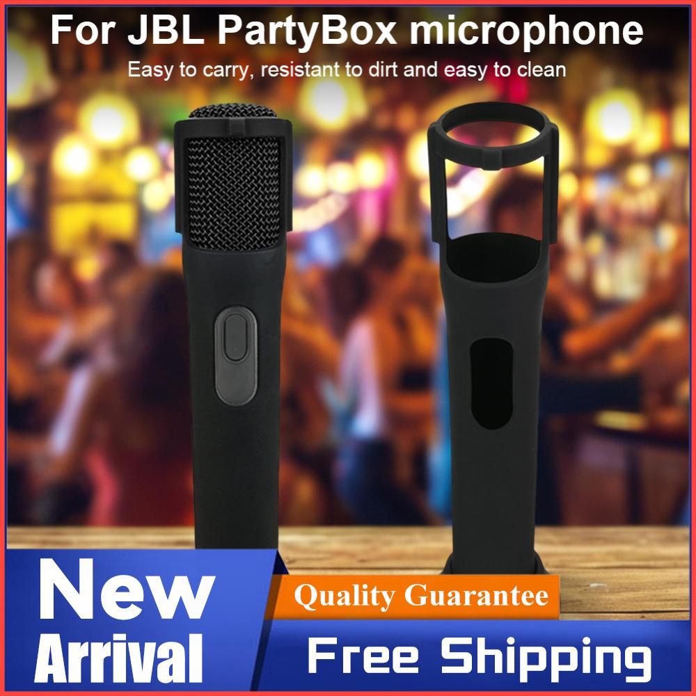 Silicone Protective Case for JBL PartyBox Wireless Microphone Case Anti-Rolling Mic Sleeves Microphone Stand Non-slip Cover