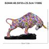 Creative Water Transfer Colorful Wall Street Bull Ornament, Resin Craft For Home Living Room Entrance Desktop Decoration