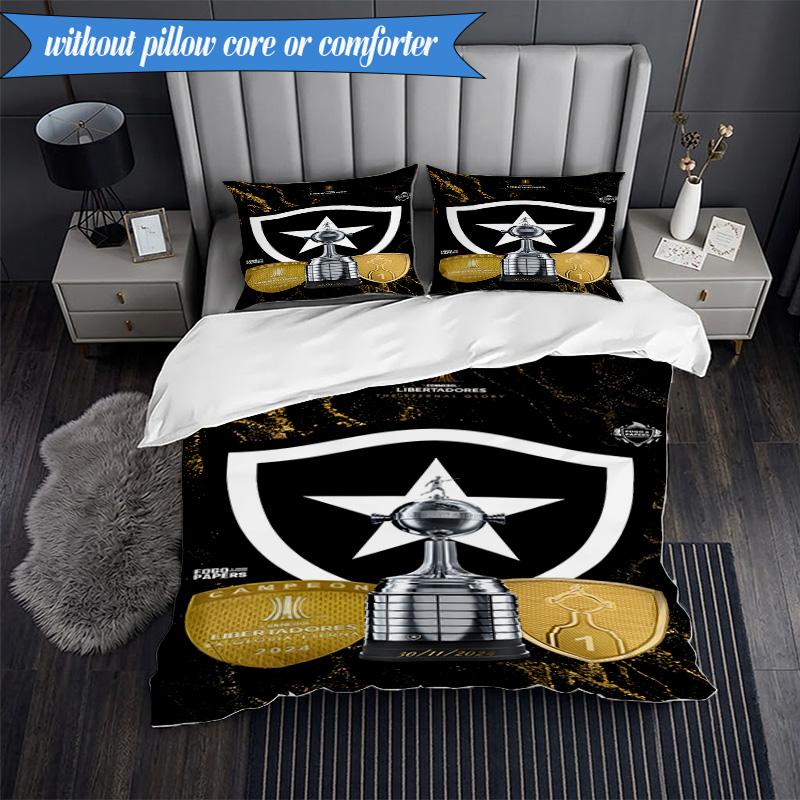 3PCS Botafogo De Futebol E Regatas Printed Soft Bedding Set,Including 1pc Duvet Cover And 2pcs Pillowcases Perfect for Bedroom, Dormitory, Fan Gift