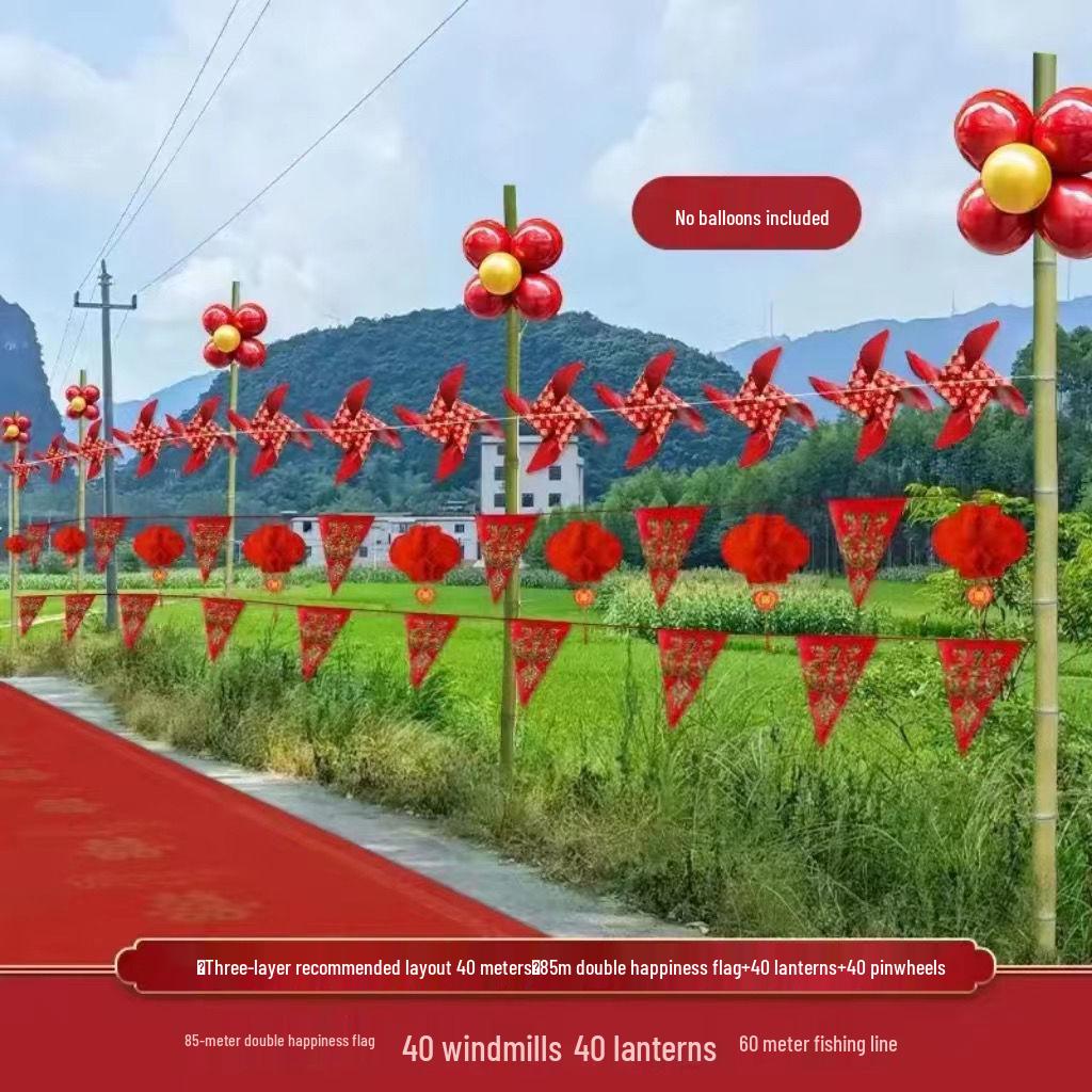 Colorful Wedding Aisle Decoration Set for Outdoor and Courtyard Events