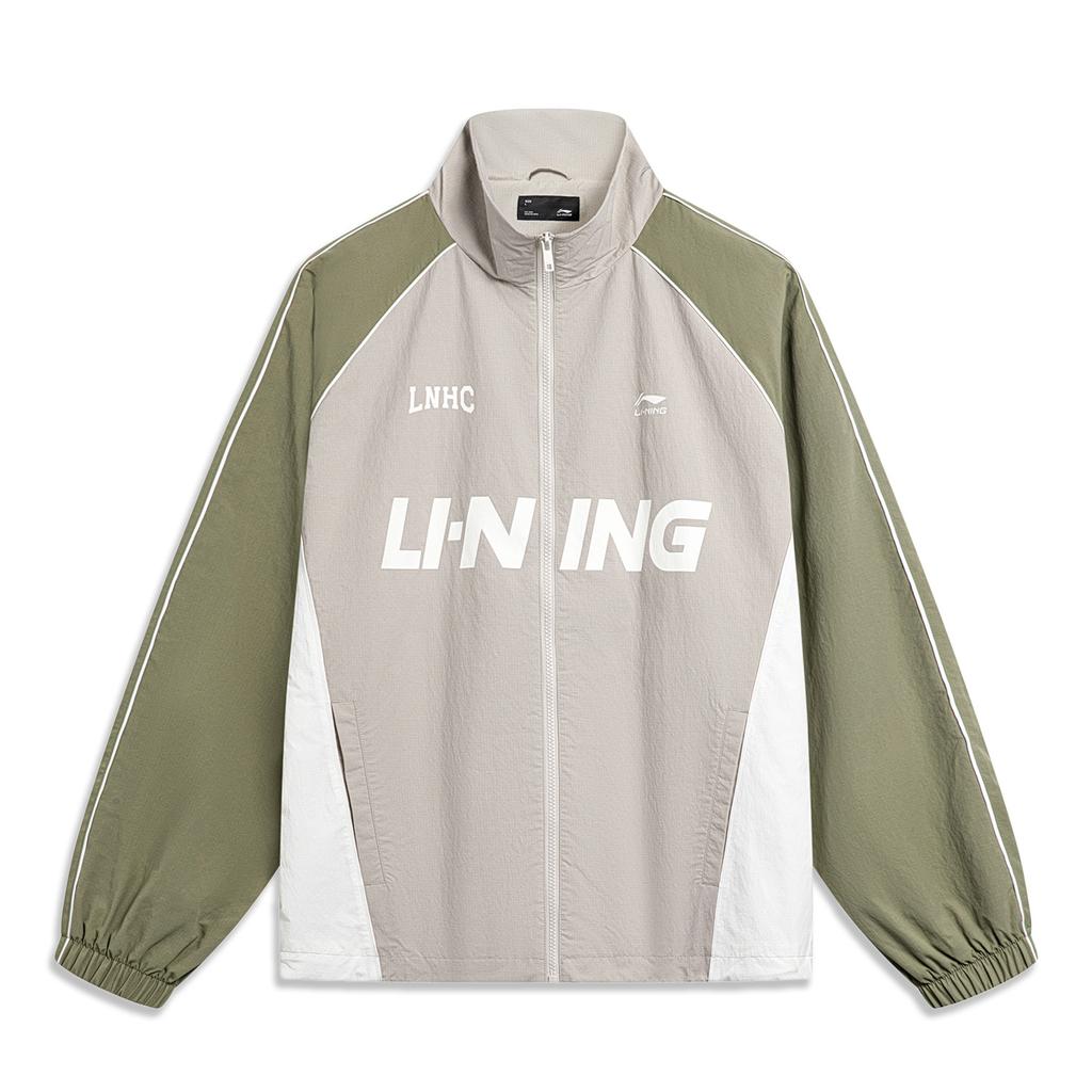 Li-Ning Windproof Water-Repellent Color-Block Letter Print Sports Jacket Unisex Jacket Mica-Gray AJDT741-4