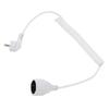 Extension Cord 3 X 1mm² Spiral Cable with Plug 0.8 2m Flexible IP20 16A for Home Office Outdoor Construction Site White