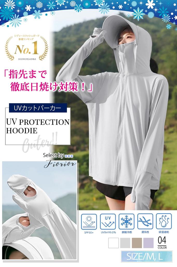 Protection Right Down To Your UV Protection Hoodie for Rash Cool To the Long UV Protection Up To Your Fingers Protection Rate Purple M [Fiorior] [Sun