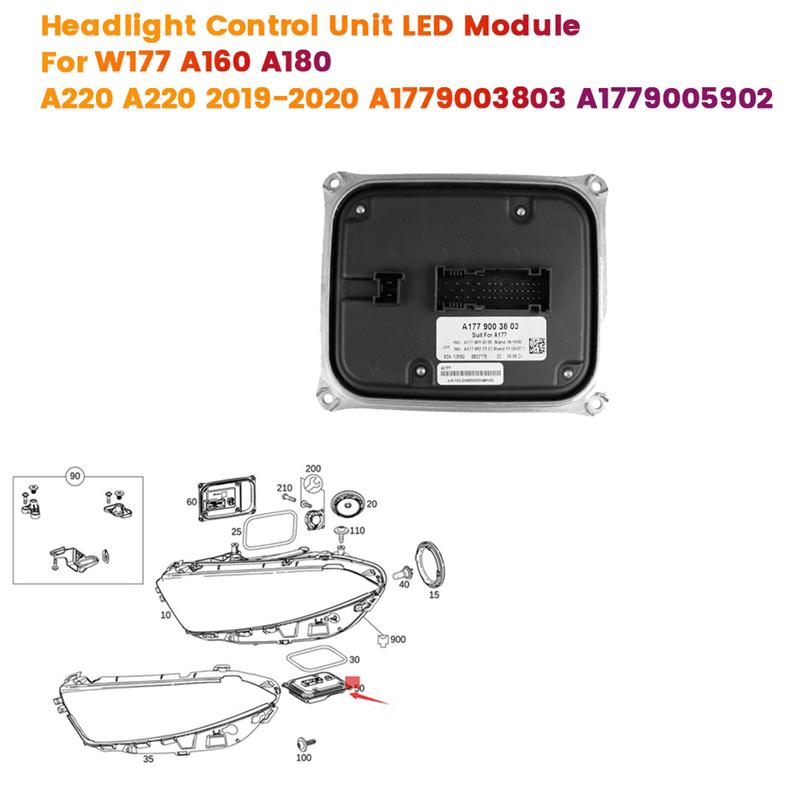 A33G-A1779003803 Headlight Control Unit LED Voltage Converter Module For Mercedes-Benz W177 A160 A180 A220 A220 A1779005902