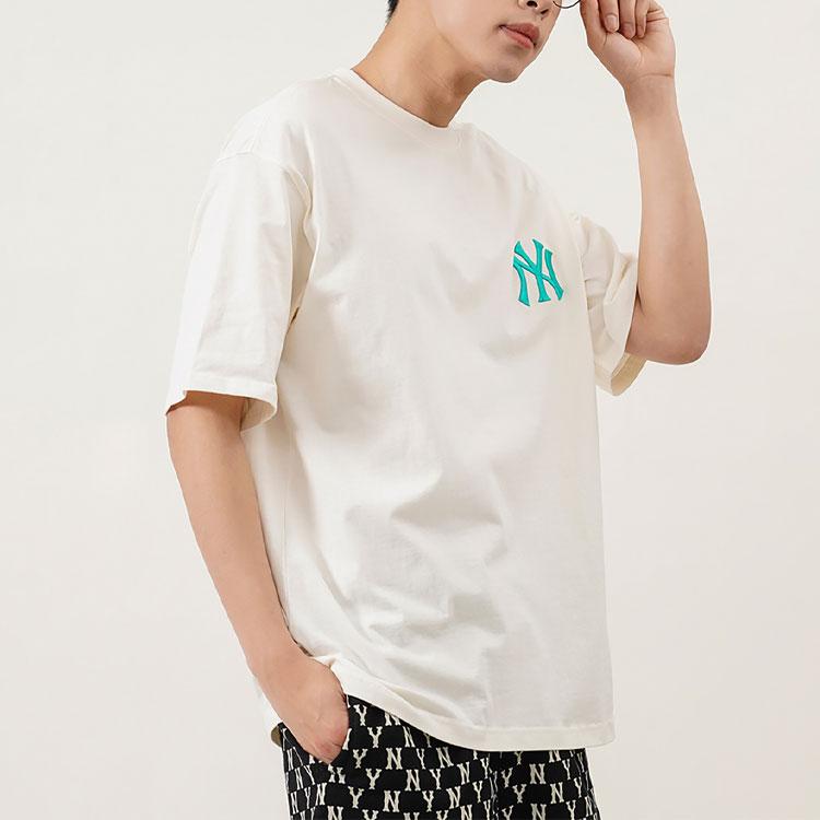 New MLB Drop Shoulder Sleeve T-Shirt Unisex Cream 3ATSE1223-50CRS