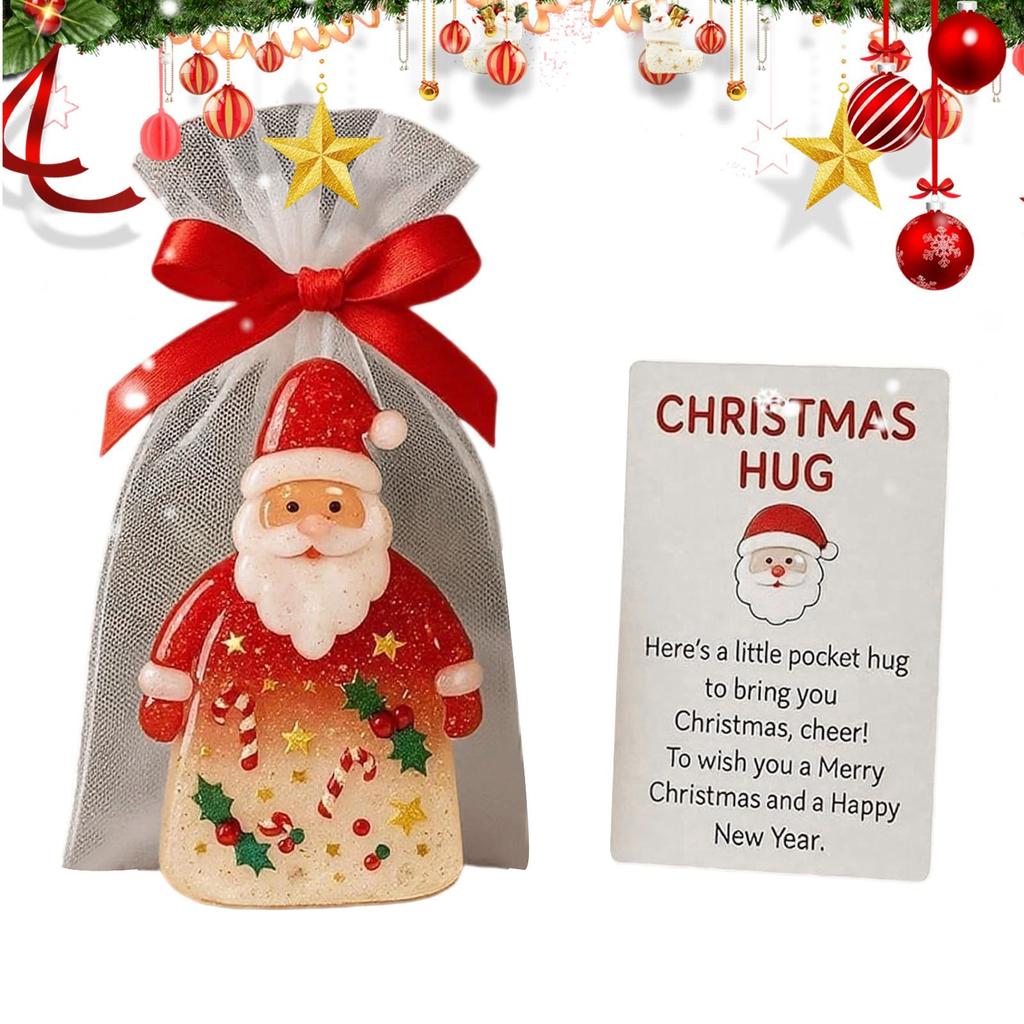 Holiday Gift Ideas Christmas Pendant Gift Christmas Pocket Hug Gift Set Santa Claus Mini Charm for Emotional for Friends