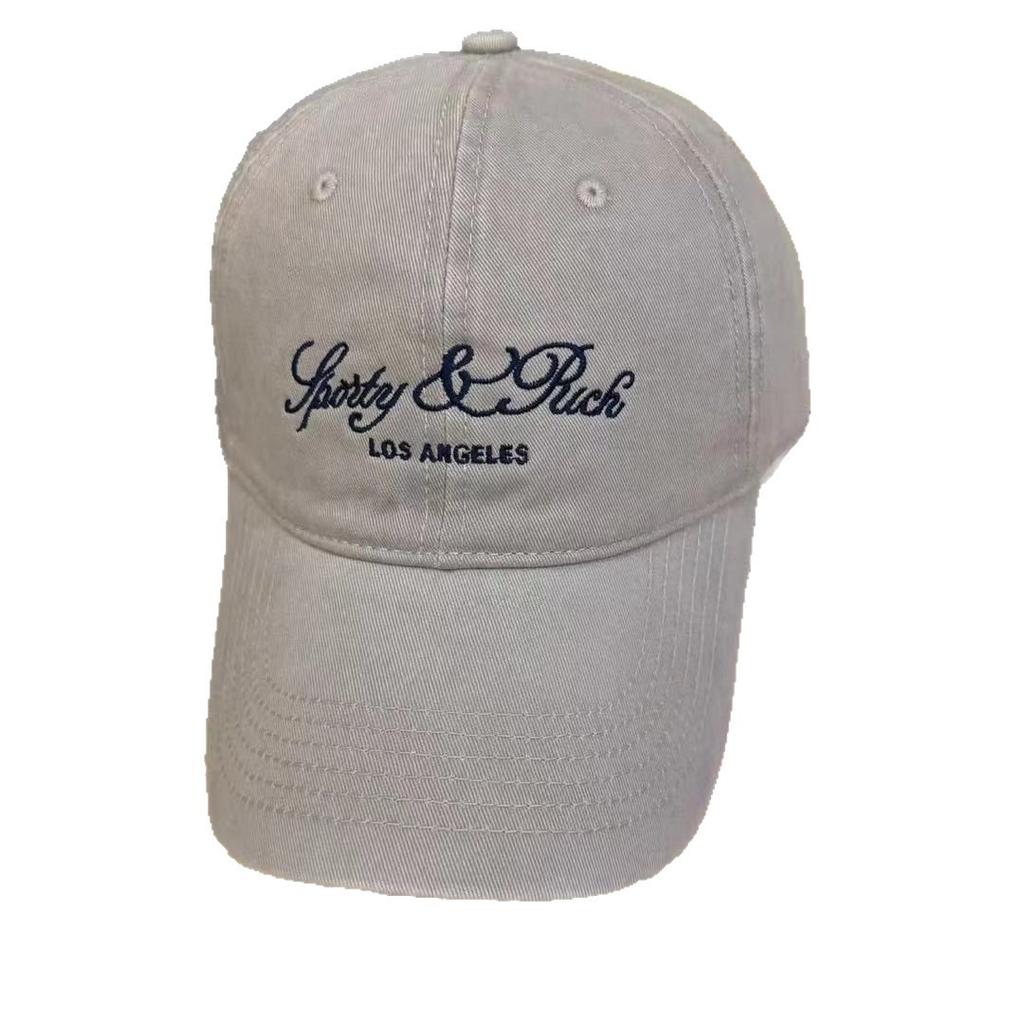 Fashion Hat Autumn and Winter Letter Embroidery Soft Top Baseball Hat Men's and Women's Korean Version Washed Cotton Soft Top Face Small Cap