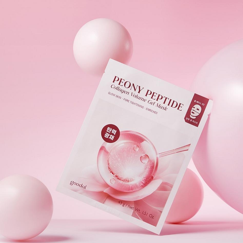 Goodal PEONY Peptide Collagen Volume Gel Mask 43g X 5pcs/ Moisturizing, Korean Cosmetics, Kbeauty