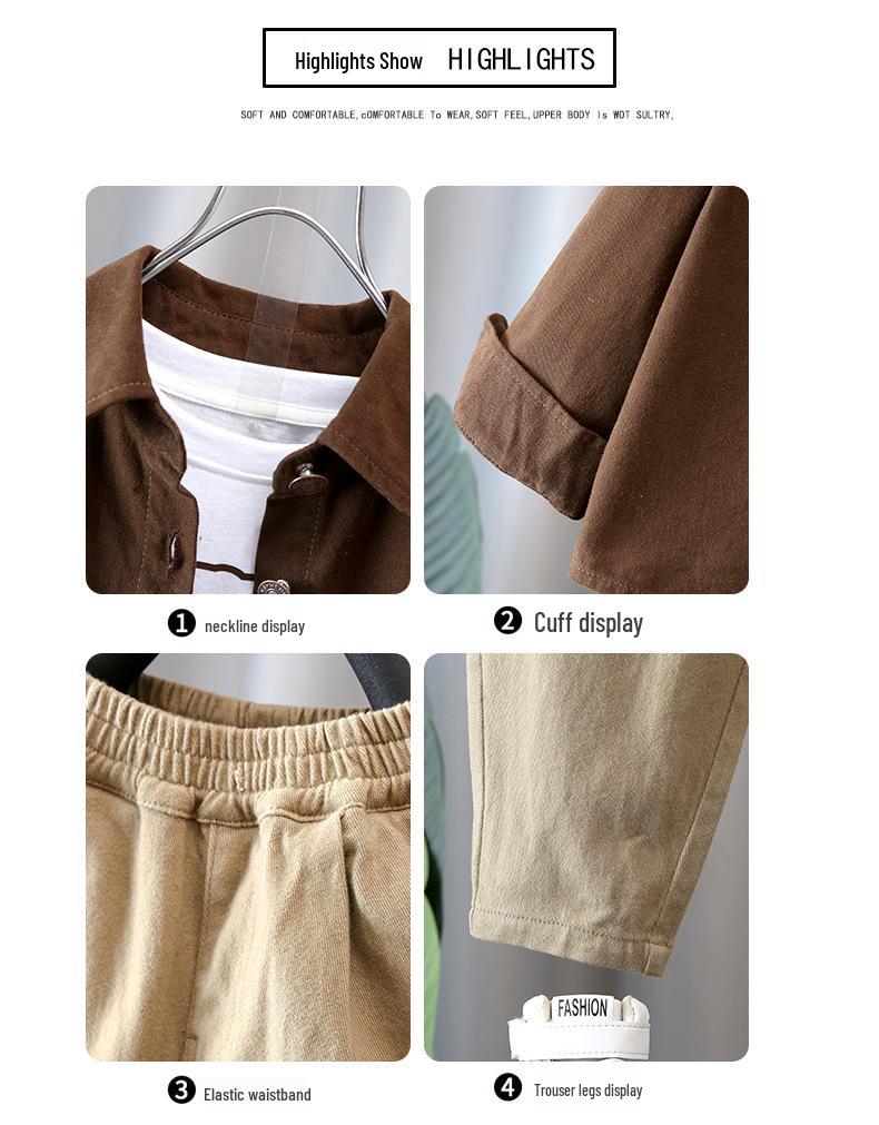 2025 Boys' Fashion Spring & Autumn Three-Piece Set: Stylish Shirt, Cool Pants, Chic Outerwear