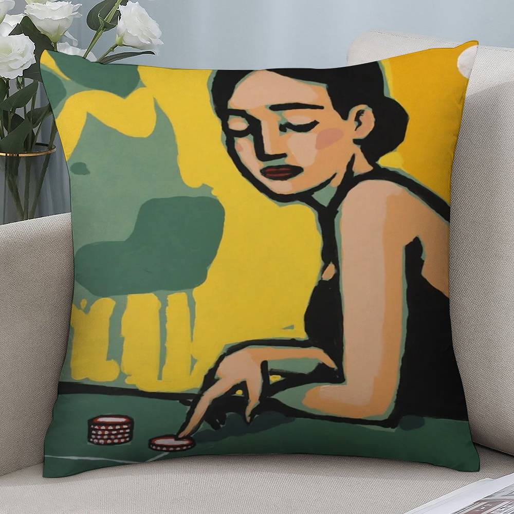 Artistic Life Woman Pillow Case Short Plush Double-sided Print Square Throw Pillow Covers Sofa Home Cushion Decor