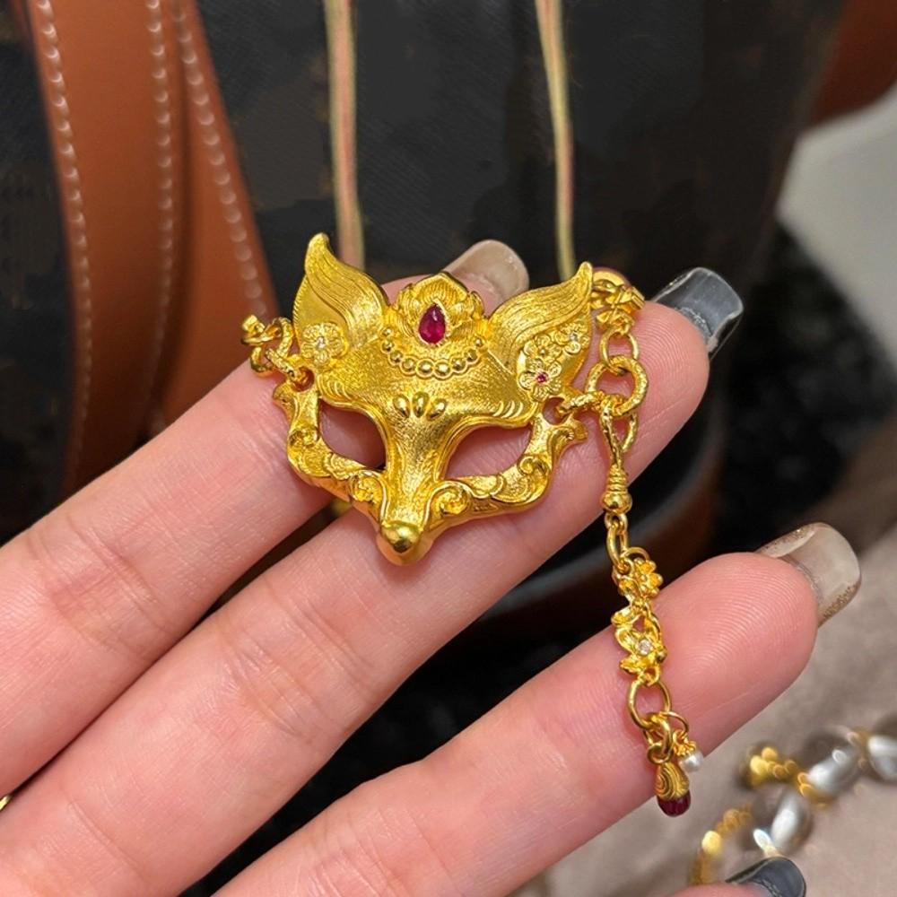 Elegant Chinese Style Necklace Zinc Zinc Alloy Handmade Bead Bracelet Vixen Mask Bracelet  Gift