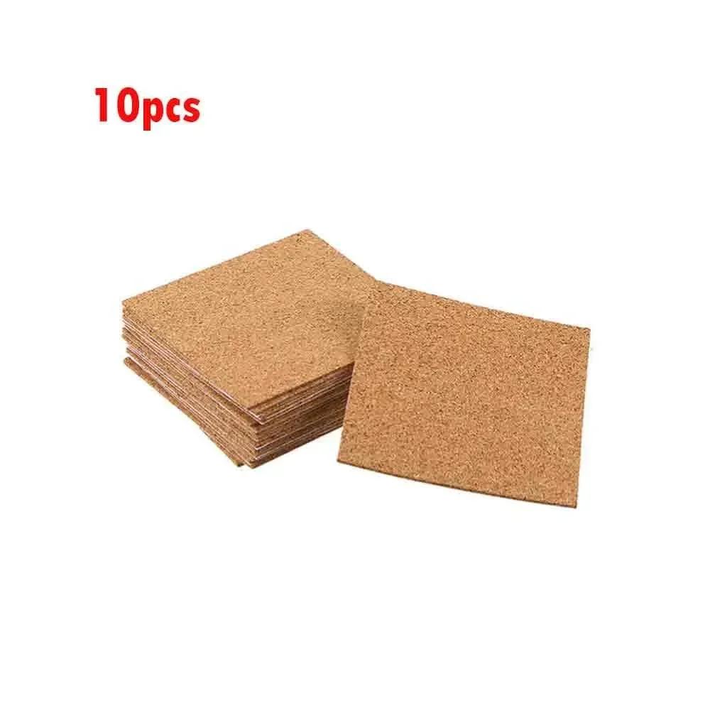 10/60Pcs Natural Cork Coasters Heat Insulation Round Shape Cup Mats Dia 10cm Wine Coffee Tea Table Pad Home Office Kitchen Tool