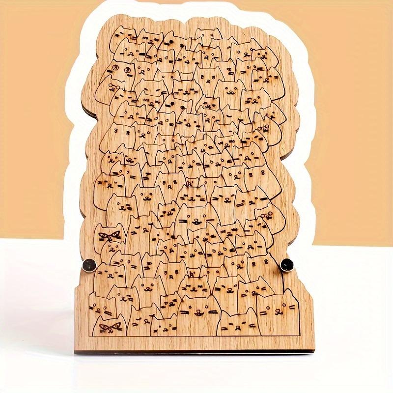 100 Pcs Cat Wooden Jigsaw Puzzle Wooden Hundred Cats Puzzle Cute Animals Kitty Puzzles Educational Toy for Kids & Adults