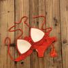 Handmade Crochet Bikini Set with Chest Pads - European and American Style Swimwear
