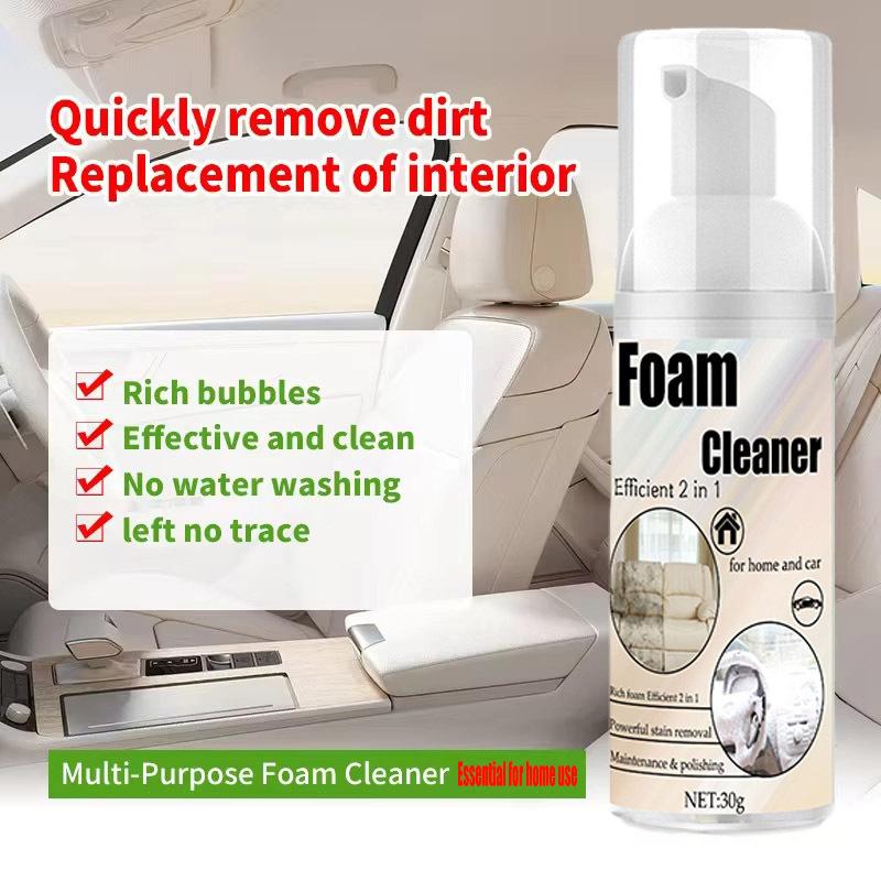 Multi-Functional Foam Cleaner Set: Wash for Automotive Interior Upholstery, Plastic Instrument Panel, Steering Wheel parts