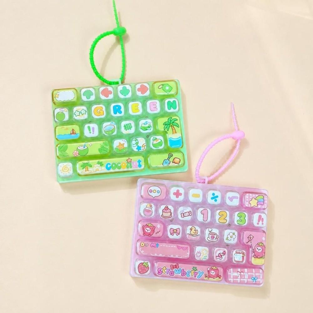 Cartoon 26 Keys Keyboard Keychain Clicker Sound Stress Relief Fidget Toy Student Gift