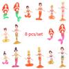 Captivating 8pcs Set Dolls Mermaids Action Figure Toys For Girls Ideal Gift