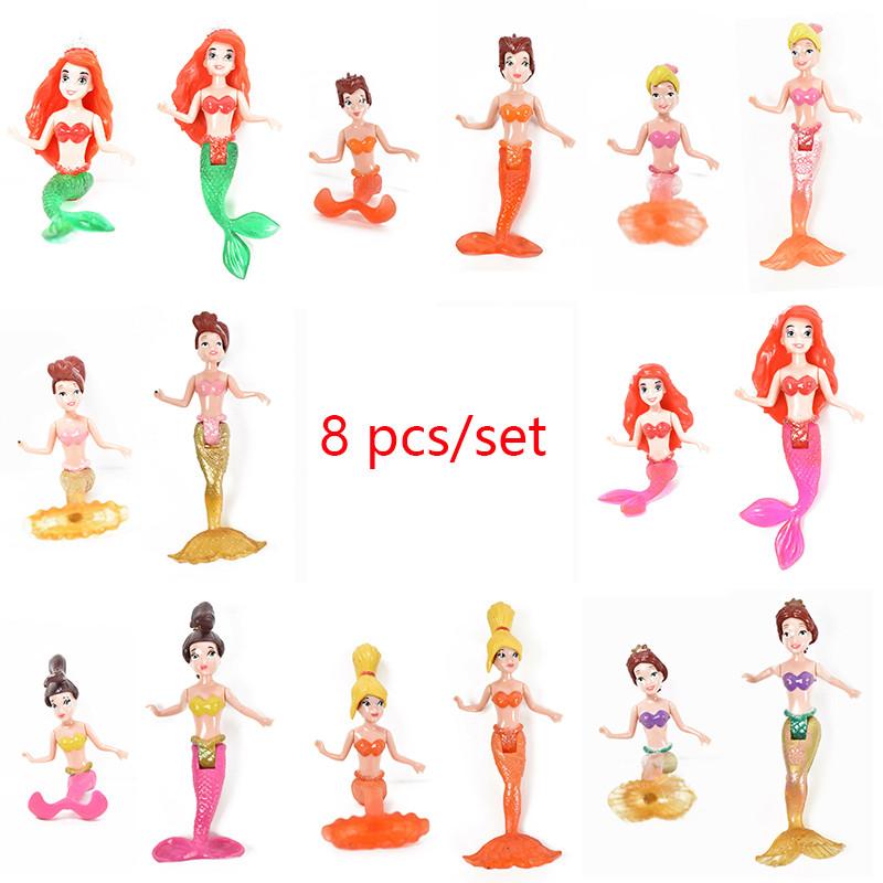 Captivating 8pcs Set Dolls Mermaids Action Figure Toys For Girls Ideal Gift