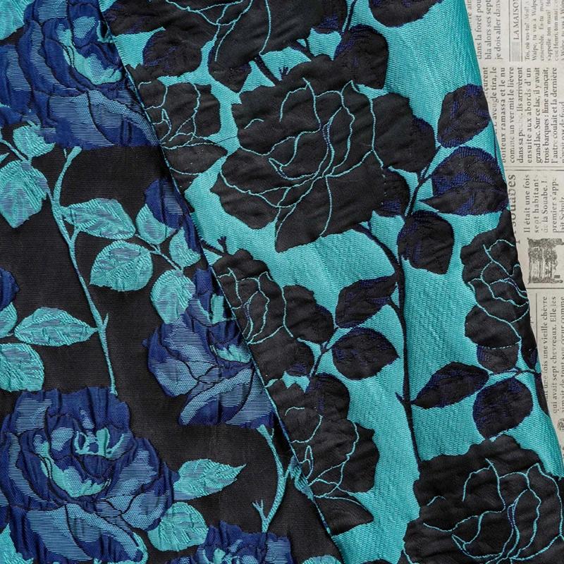 Length 1m Three-dimensional Embossed Abstract Floral Patterned Woven Fabric Elegant Dress Vest Jacquard Cushion Fabric