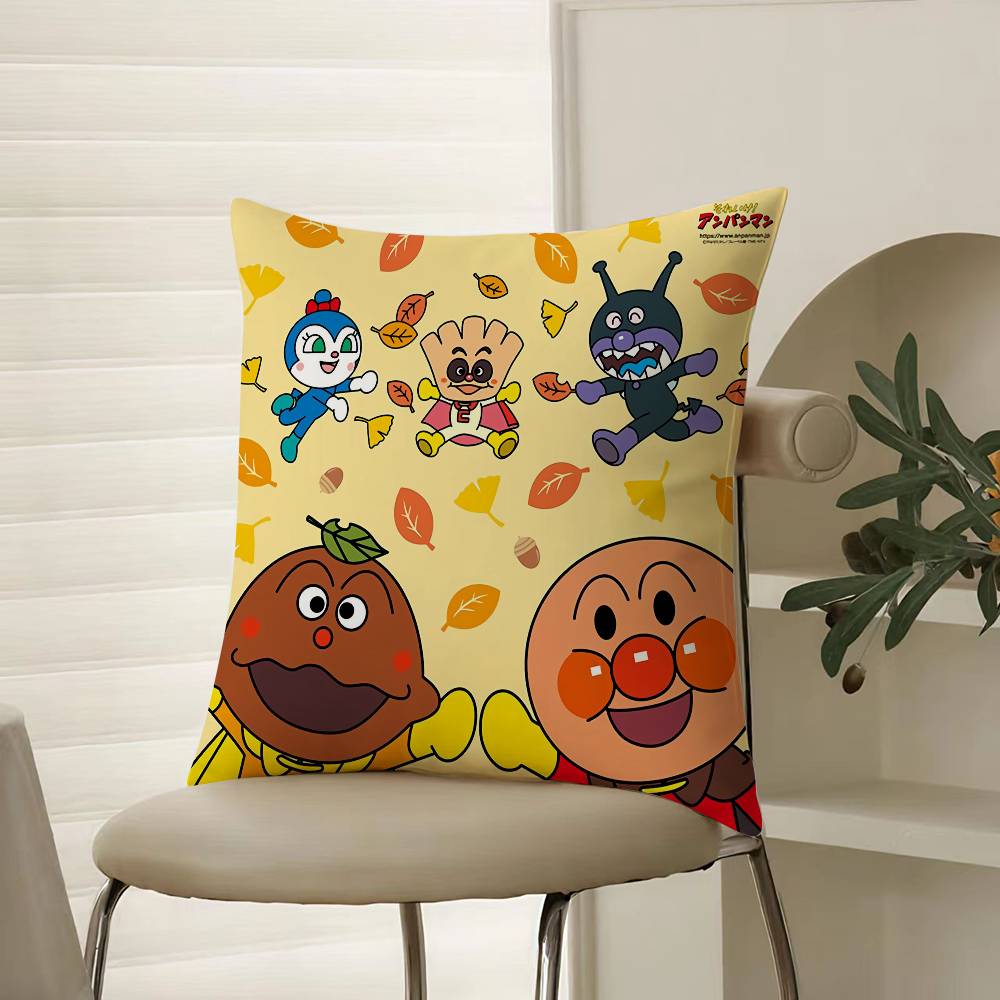 Klassischer Anime-Anpanman-Kissenbezug für bequemes Sofa oder Bett. Seidig-elegant mit unsichtbarem Reißverschluss. Dekorativer Kissenbezug.