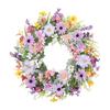 Delicate Violets Pink Blossoms Wreath Silk Flower Garlands Elegant Door Hanging Ornament Outdoor Garden Decoration