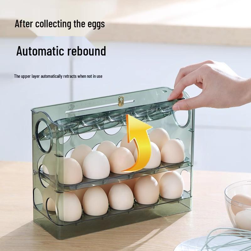 Reversible Egg Storage Box for Refrigerator Door - Food Grade Organizer Tray