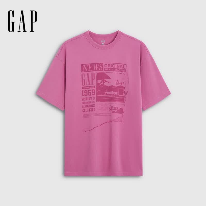 GAP Men's 2026 Fall American Street Style Printed Loose Fit Crew Neck T-Shirt