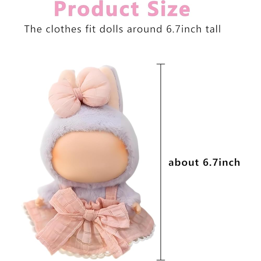 Ruokey Doll Clothes 15cm/17cm Cute Costume Outfit for Plush Toys Dress Up DIY Accessories